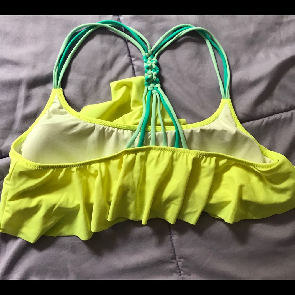 Pink race back swim top yellow color size L